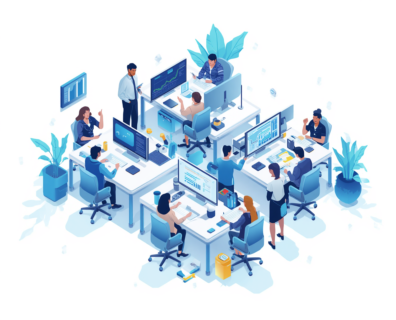 Persone al lavoro su una piattaforma digitale